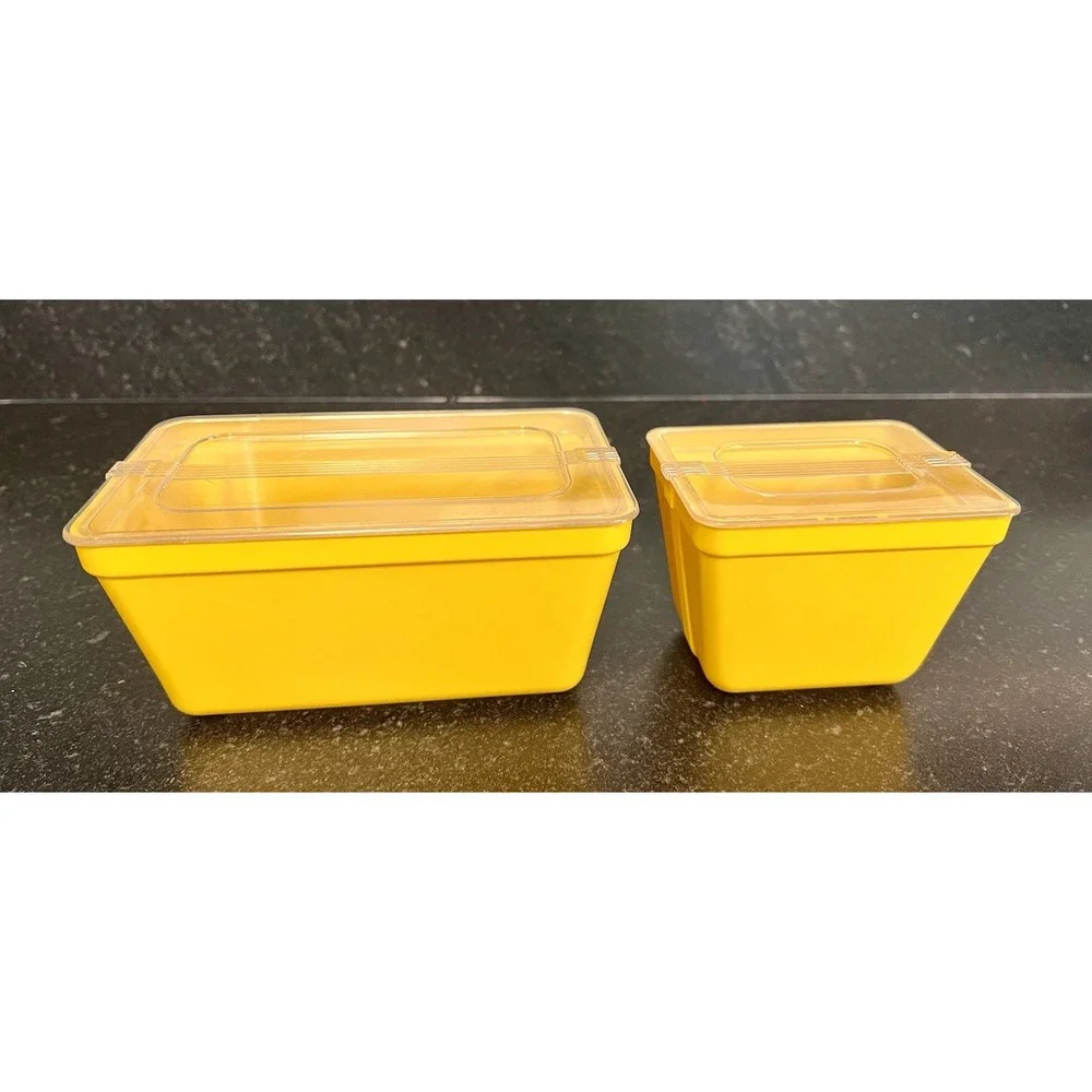 Vintage Stanley Home Products Yellow Food Storage Containers w/ Lids‎ – Set of 2 - Picture 5 of 5